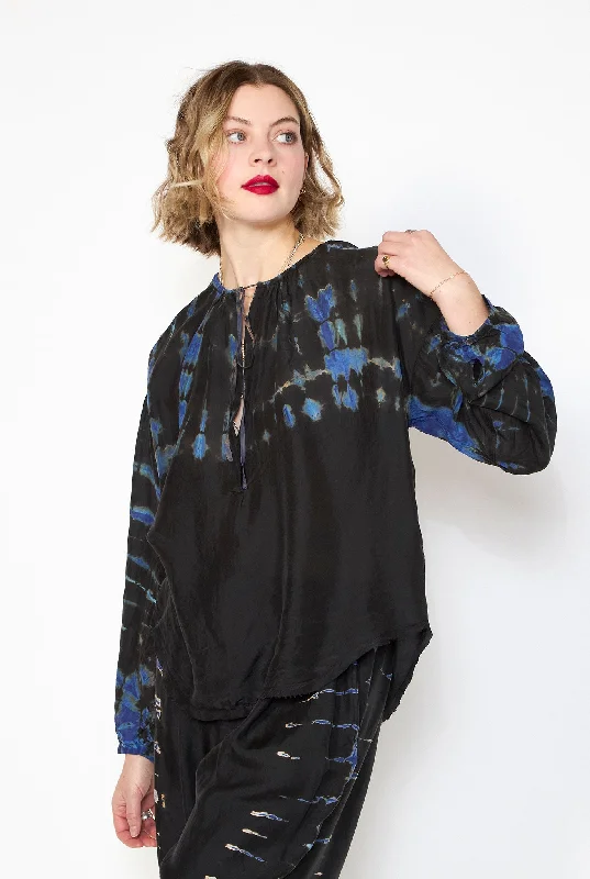 RAQUEL ALLEGRA Dyed Poet Blouse Luxurious Women's High -  end
