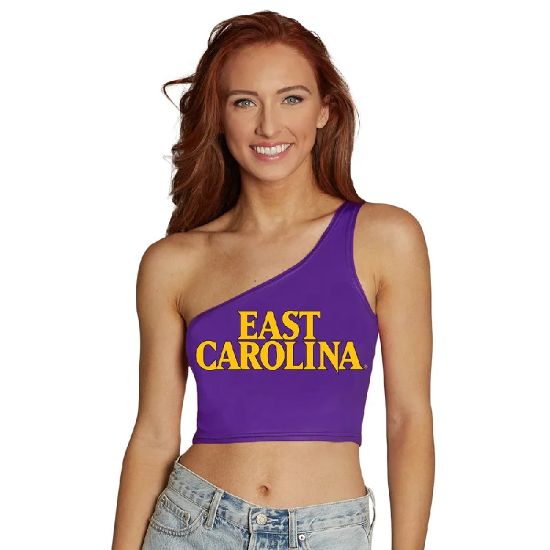 ECU Pirates Purple One Shoulder Top Bohemian Women's Free