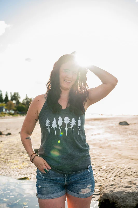 TREELINE - Women's Eco Racerback Tank Top - Charcoal Vintage Women's 1970S 