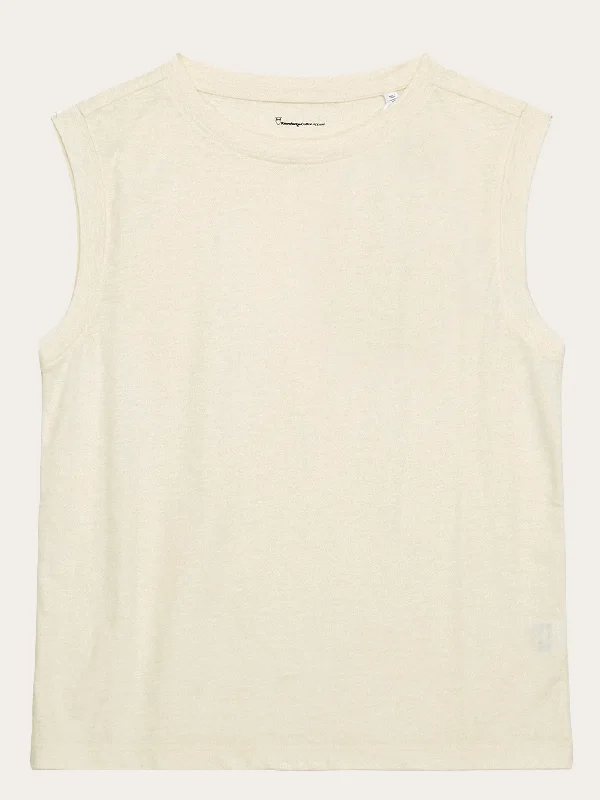 Loose fit jersey tank top - GOTS/Vegan - Egret Confident Women's High - fashion