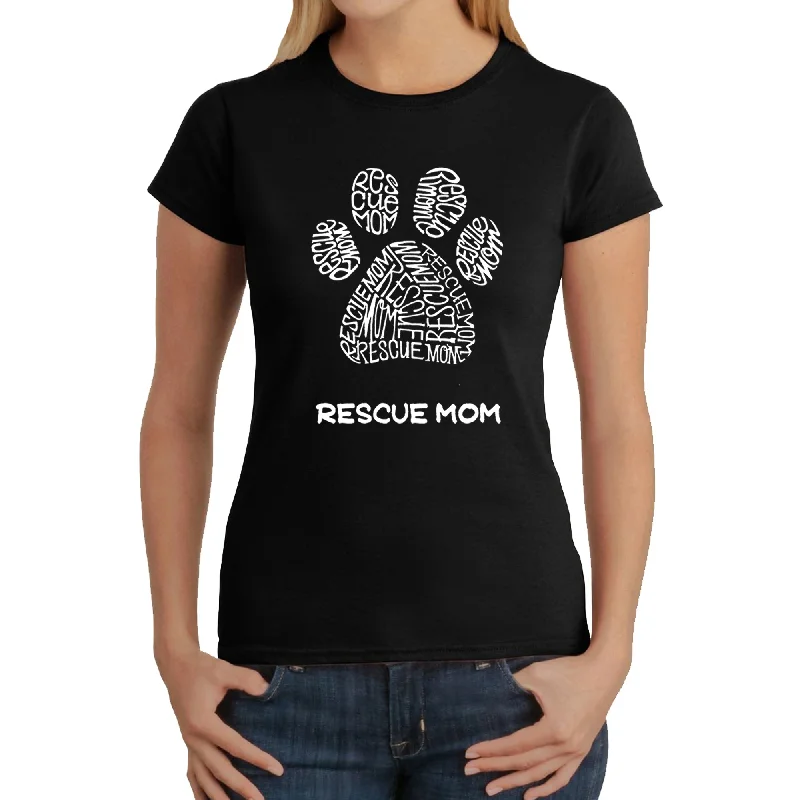 Rescue Mom  - Women's Word Art T-Shirt Refined Women's 