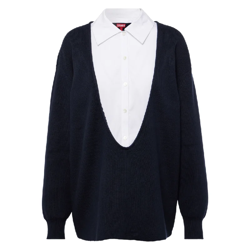 Coastal Mix Media Sweater Geometric