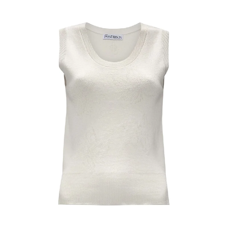 Flower Pointelle Tank Top Bold Women's Animal Print
