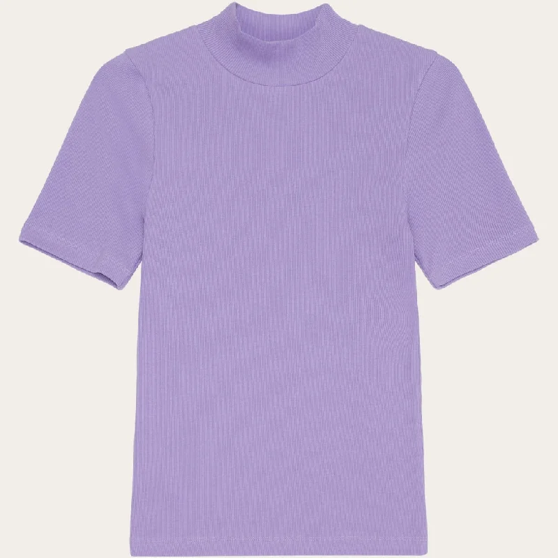 Rib high neck SS - Violet Tulip Earthy Women's Hemp - based