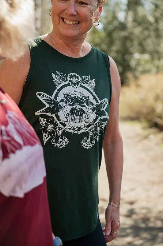 HUMMINGBIRD - Women's Bamboo Tank - Forest Green Modern Women's Tech