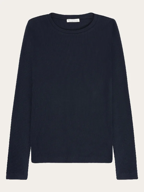 Rib Scoop neck long sleeved - Night Sky Gym