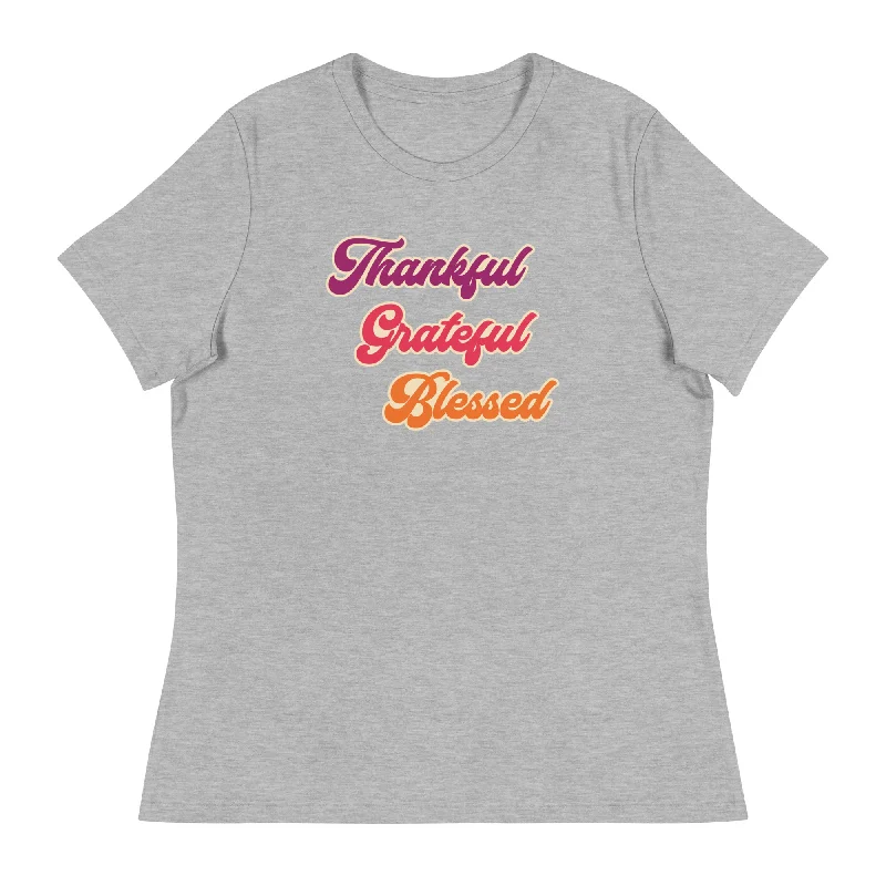 Thankful Grateful Blessed Women's Relaxed T-Shirt Cozy Women's Winter