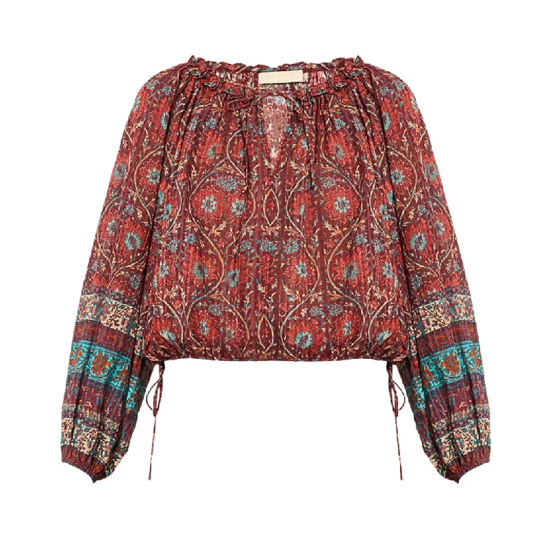Silva Top in Pomegranate Sporty Women's Athleisure 