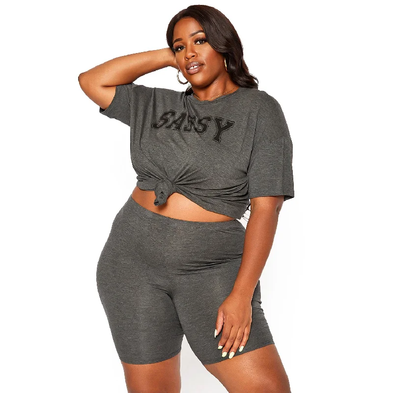 Plus Size Basic Half Leggings Refined Women's Classic 