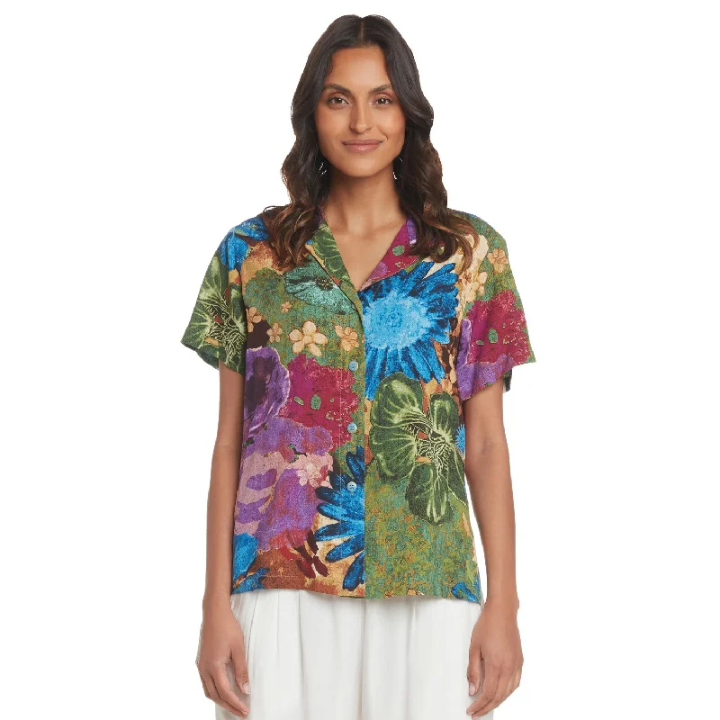 Print Top - Florica Stylish Women's Tropical 