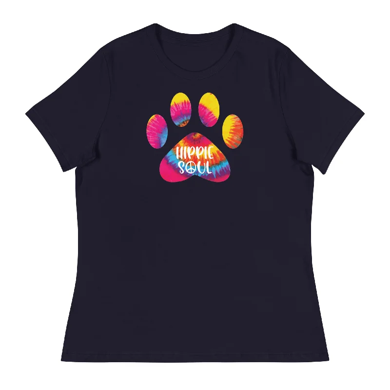 Hippie Soul Paw Print Women's Relaxed T-Shirt Hip Women's Urban