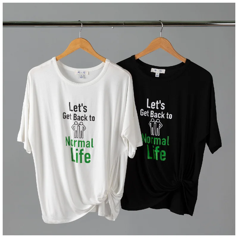 Let's Get Back Dolman Front Twist T-Shirt Stylish Women's Neon