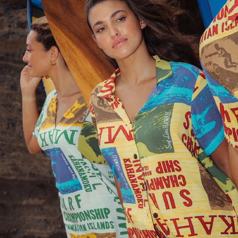 Print Top - Surf Contest Yellow European
