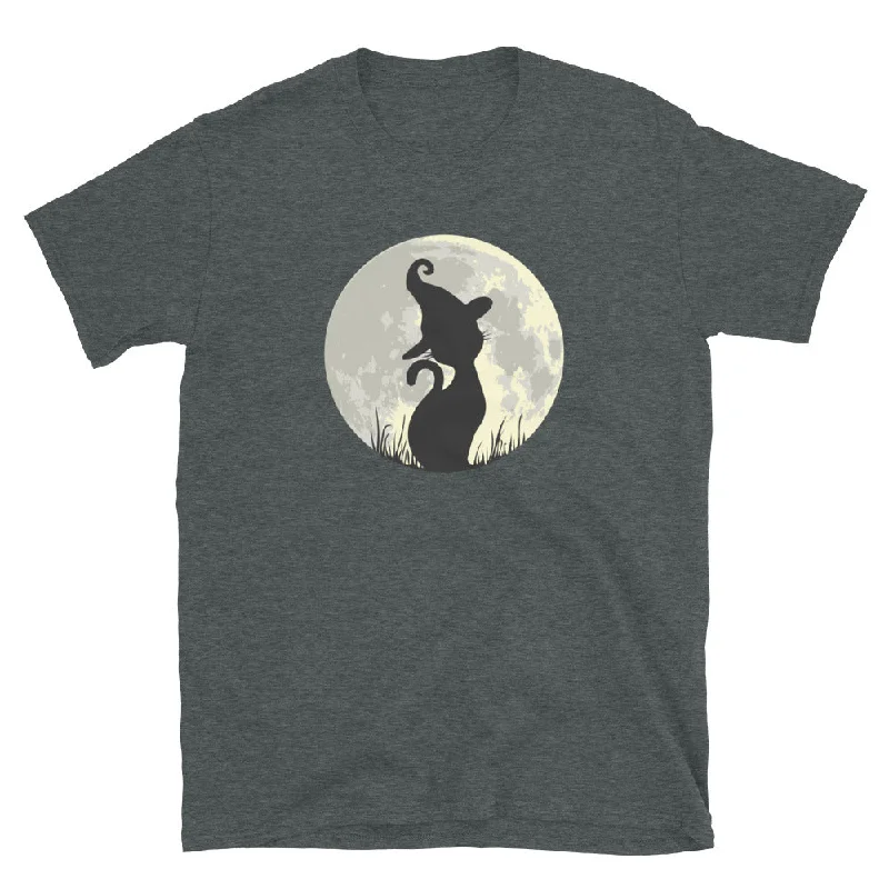 Witchy Cute Cat T-Shirt Minimalist Women's Casual