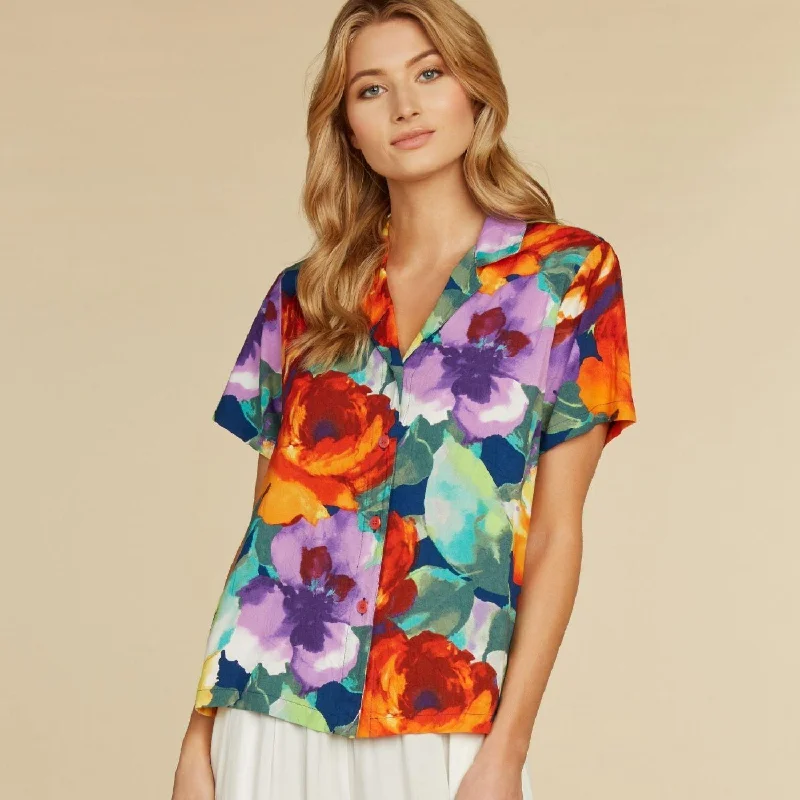 Print Top - Camill Feminine Women's Soft 