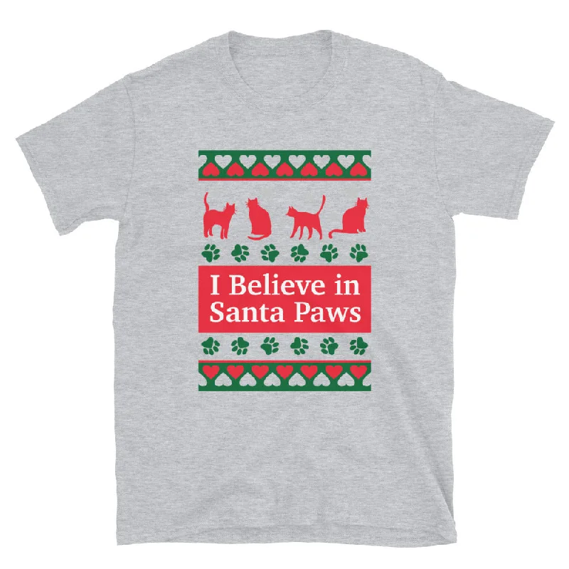 I Believe in Santa Paws Cat T-Shirt Business