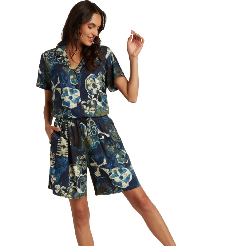 Print Top - Tiare Navy Cozy Women's Sherpa - lined