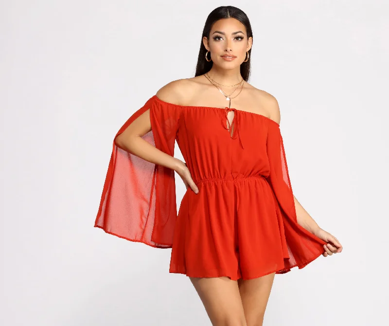 Flowy Feels Chiffon Romper Hip Women's Retro