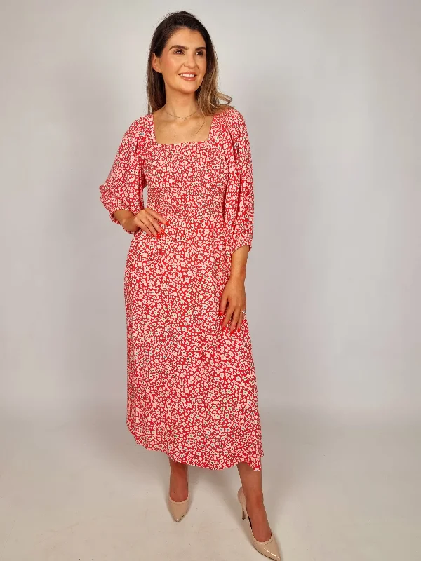 Sugarhill Raquel Midi Seared Dress Sleek Women's 