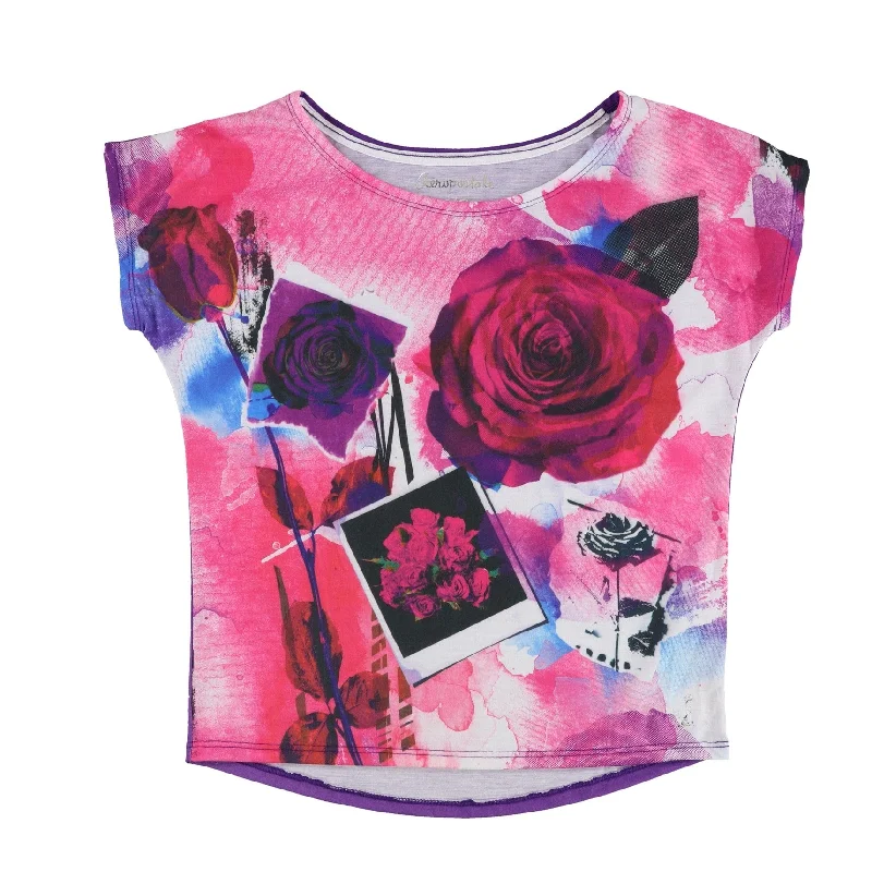 Aeropostale Womens Floral Photography Graphic T-Shirt, Pink, Small Trendy Women's 
