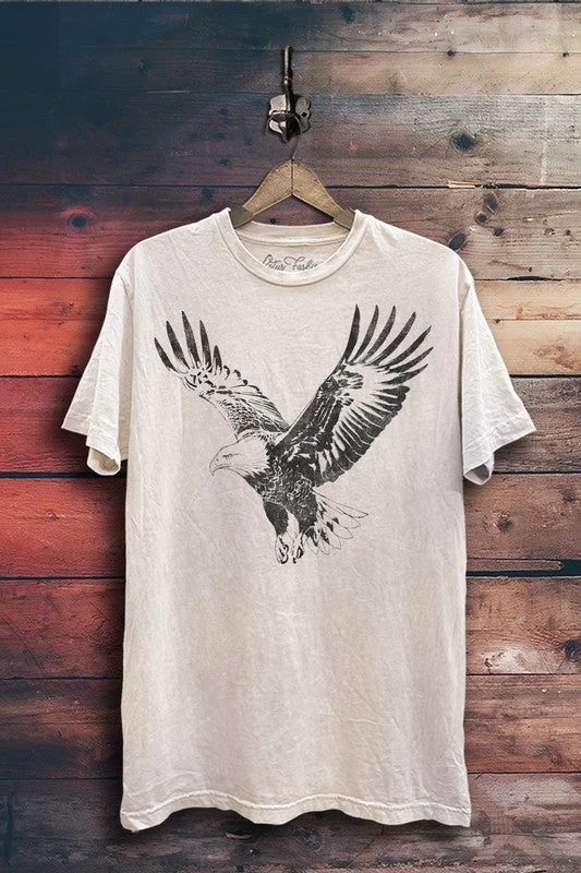 Eagle Graphic Tee Artistic Women's Hand - painted