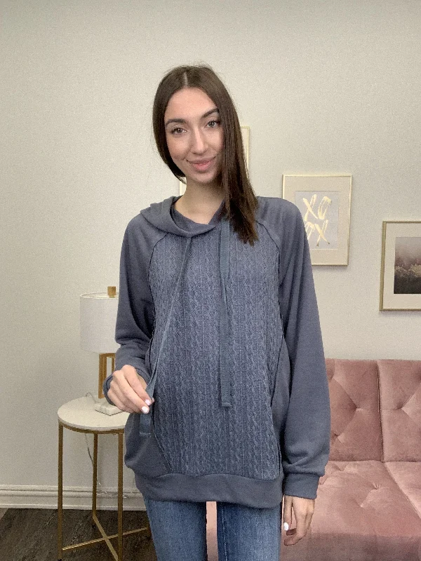 Up Front Women's Classic Cable Knit Hoodie *Final Sale* Hip Women's Urban