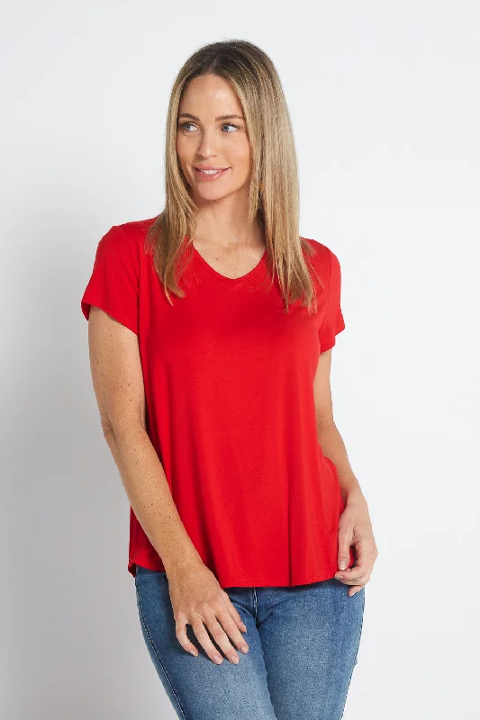 Bamboo Tee - Red Refined Women's Velvet